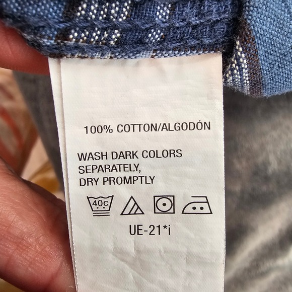 G.H. Bass & Co. Mens XL Blue Plaid Short Sleeve Button Up Shirt - Picture 5 of 7